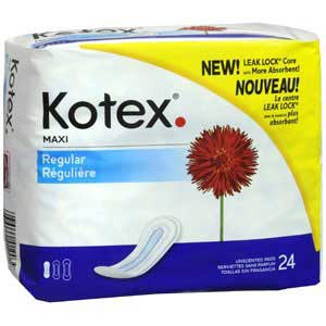 Kotex® Pad Feminine Maxi Regular Absorbency