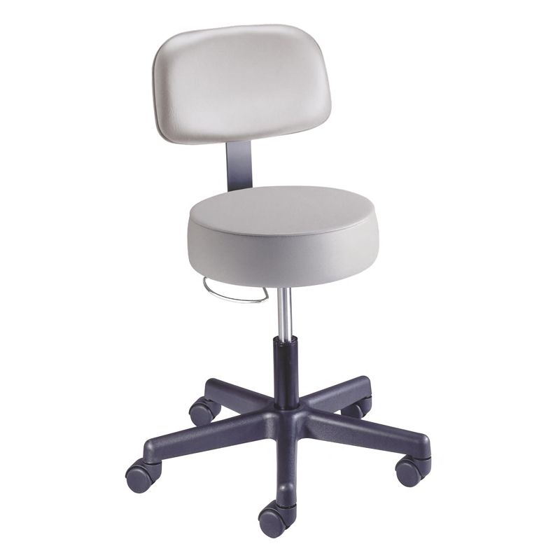 Brewer New-Matic Stool with Backrest, #301 Black