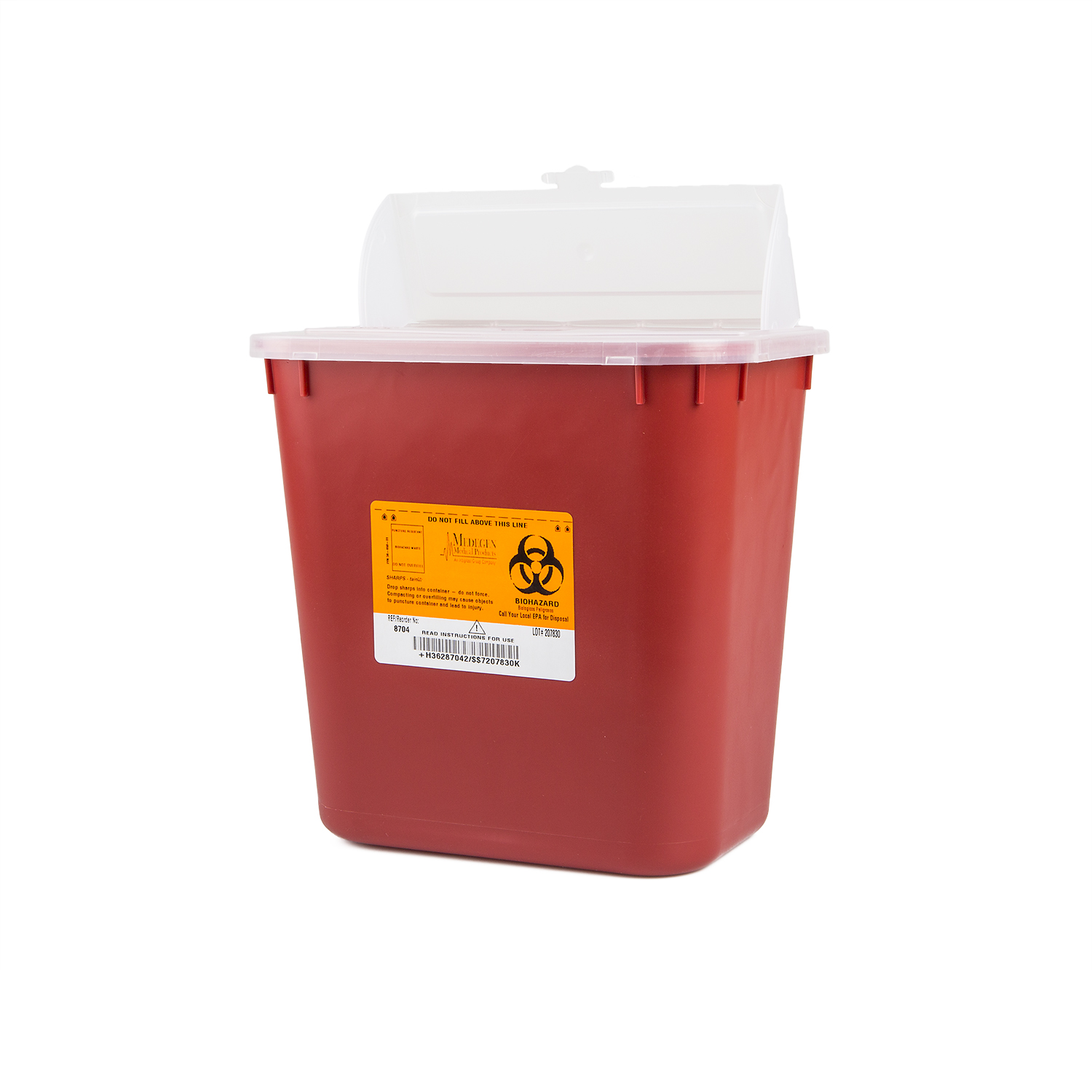 CONTAINER SHARPS 2GALLON RED STACKABLE 24/CSE