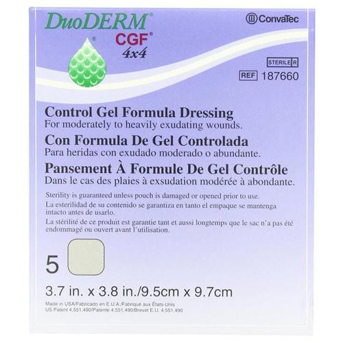 DRESSING DUODERM CGF 4X4IN STERILE MOISTURE RETENTIVE