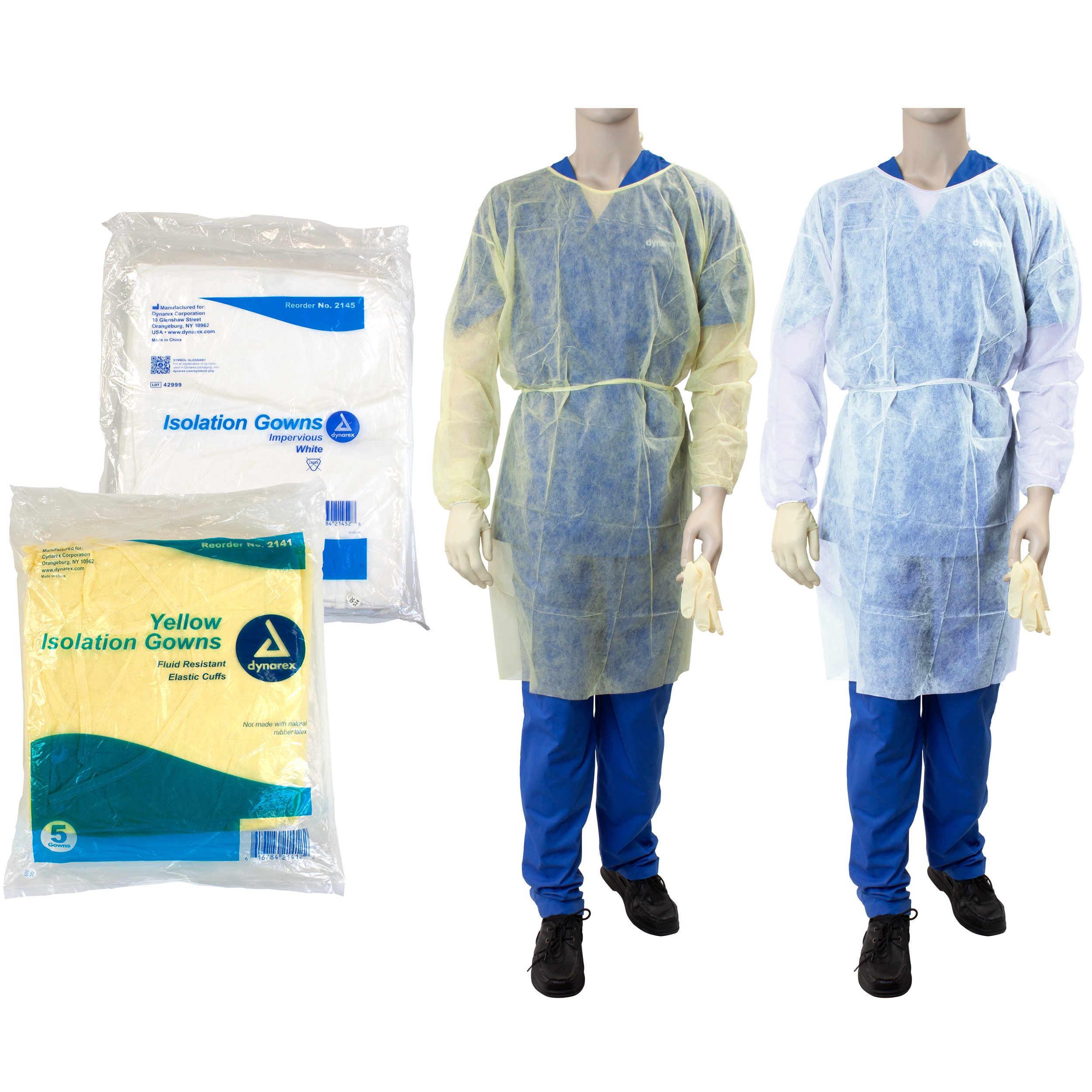 Isolation Gown Fluid Resistant, Universal, Yellow, 10/5/Cs