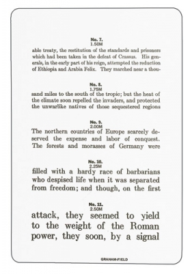 Jaeger Reading and Test-Type Plastic Chart