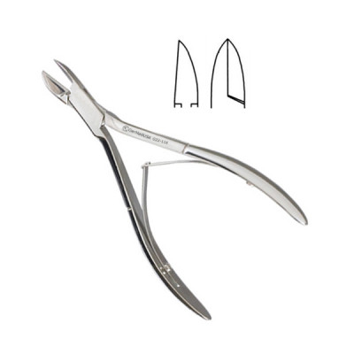 Nail Nipper, concave jaws, double-spring, stainless, 5½"
