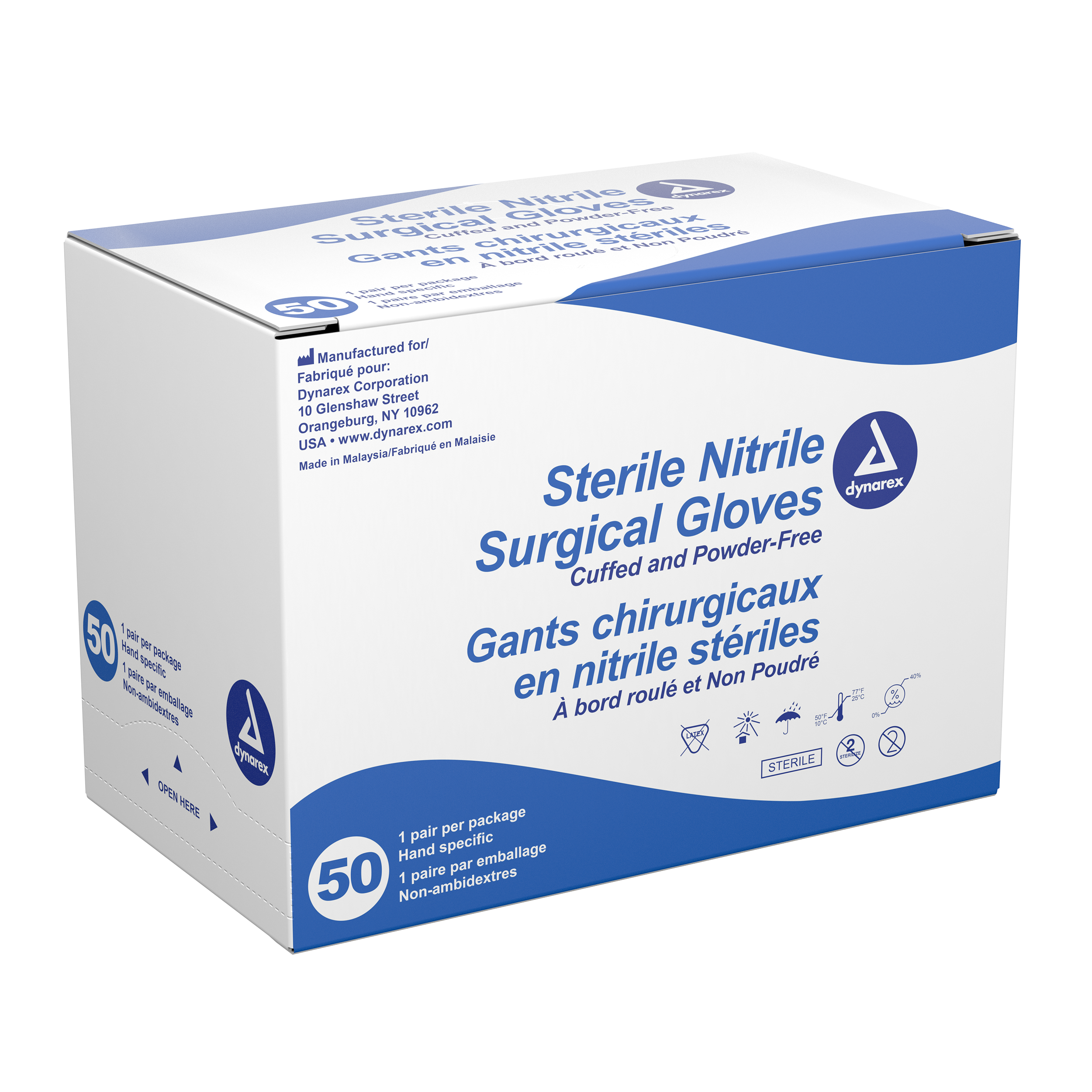 Nitrile Sterile Surgical Gloves, Pairs Size 6, 4/50pr/cs