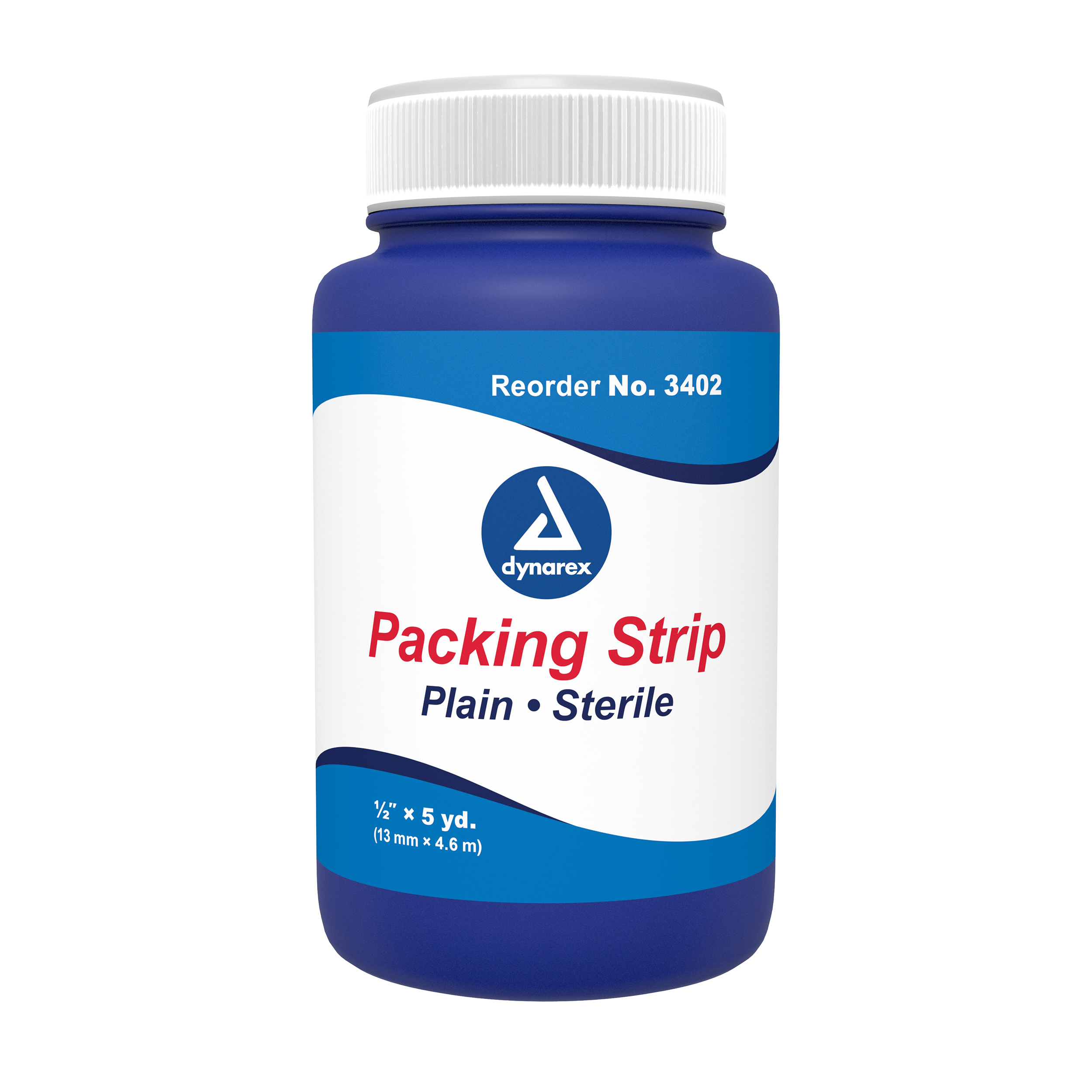 Packing Strips Plain, Sterile, 1/2" x 5 yds, 12/Cs