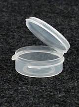Round Hinged-Lid Plastic Medical Container 
