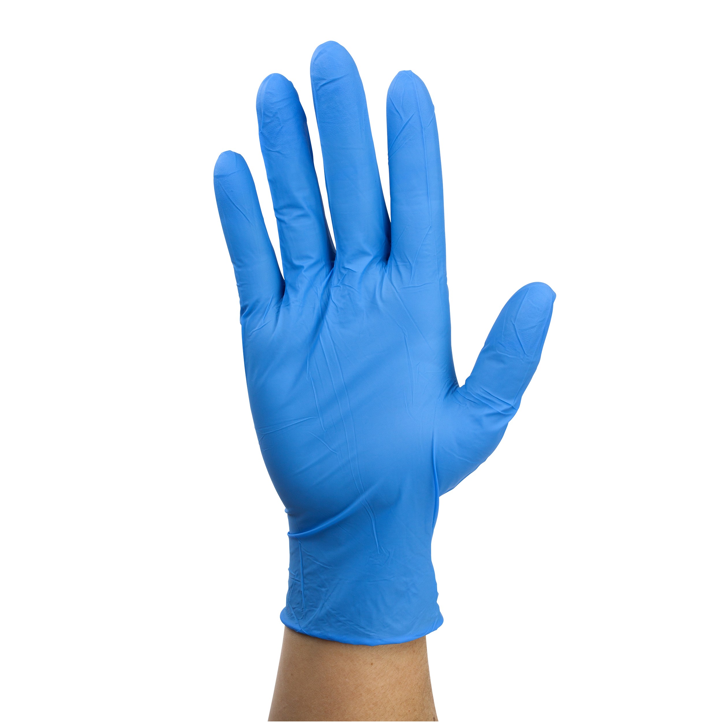 Safe-Touch® Blue Nitrile Exam Gloves- Powder-Free - M