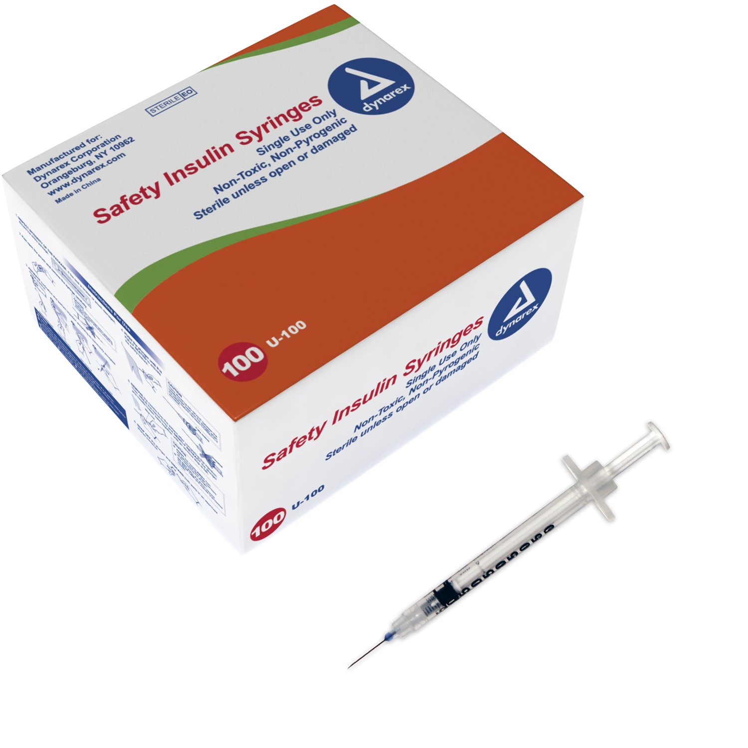 Safety Insulin Syringe - .5cc - 30G, 5/16" needle
