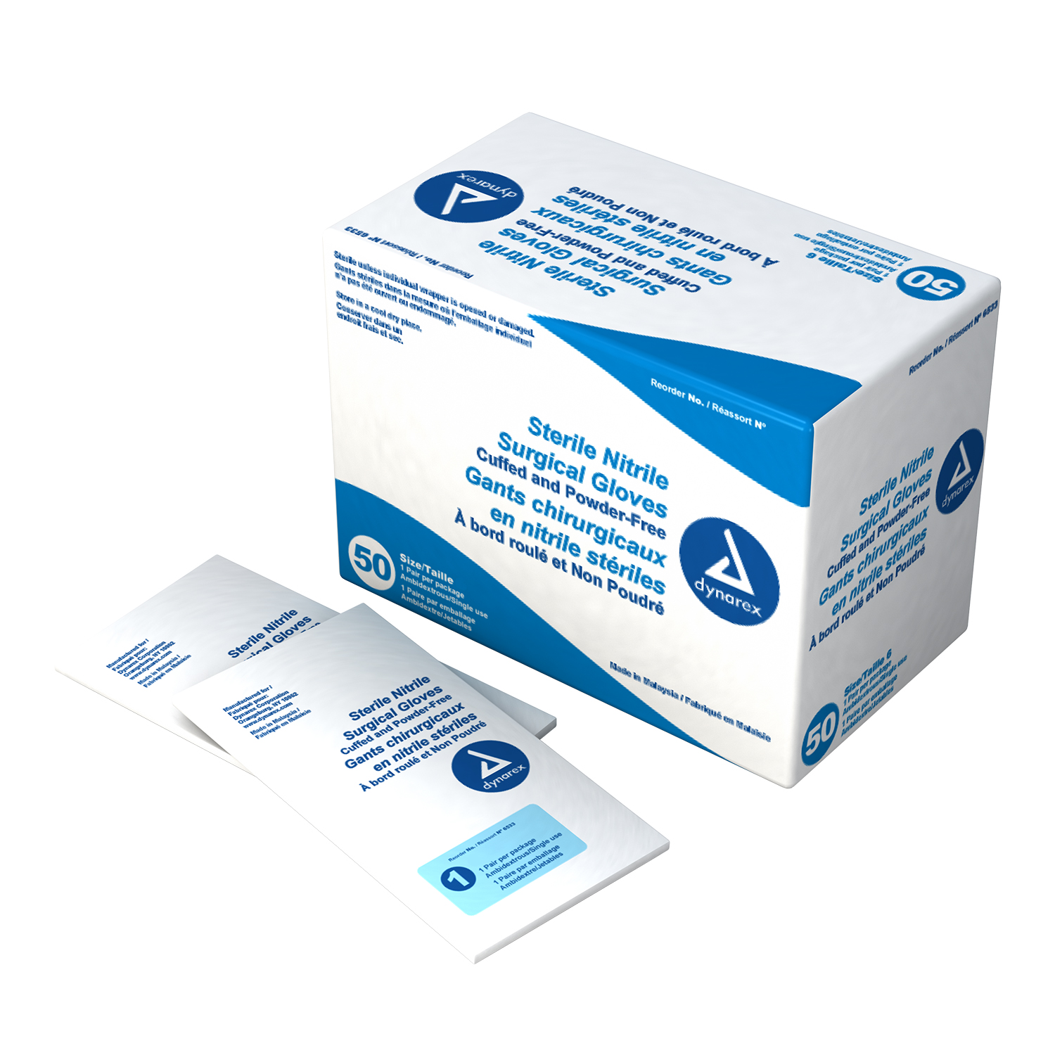 Sterile Nitrile Exam Gloves Pairs 4bx/50/cse 7.5