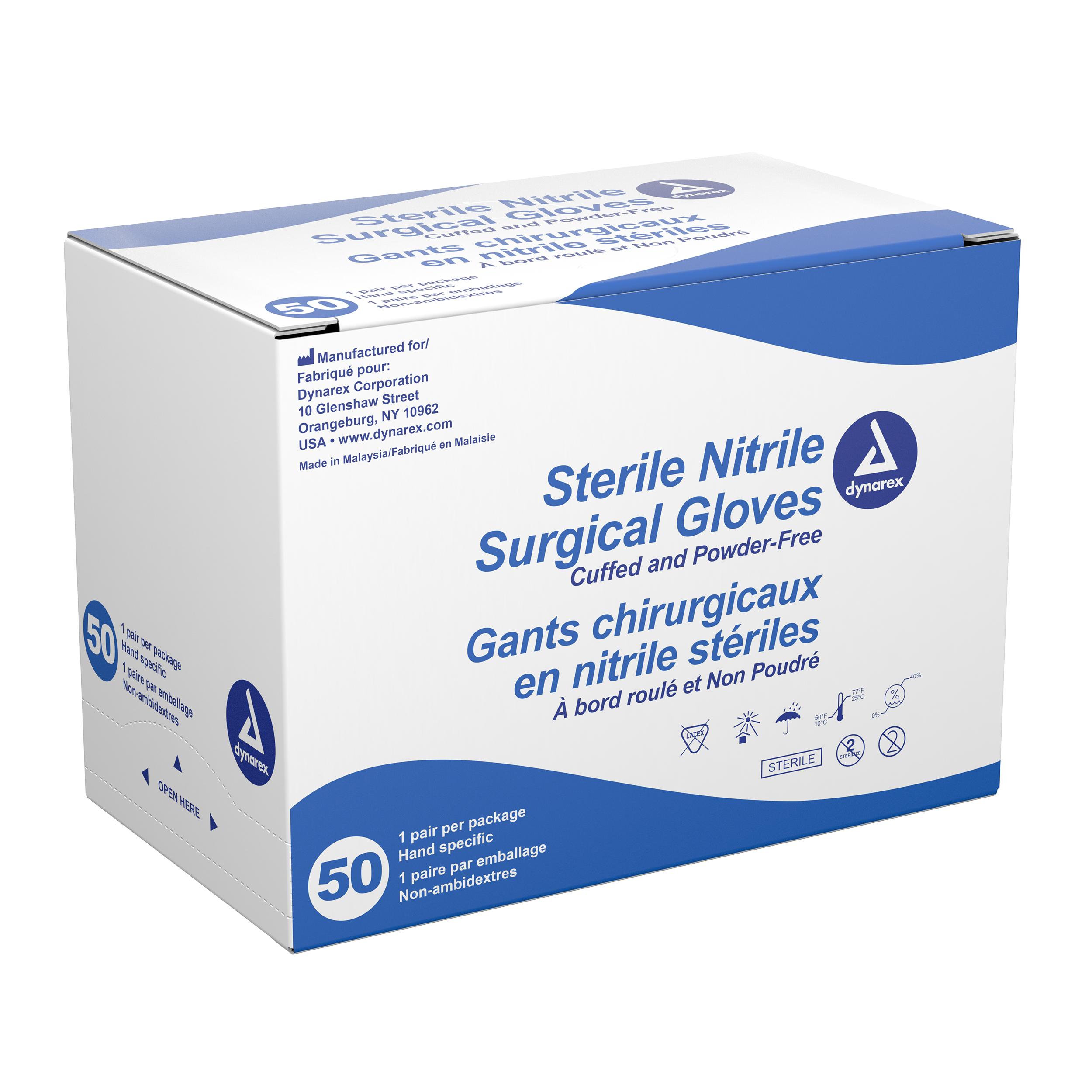 Sterile Nitrile Exam Gloves Pairs 4bx/50/cse 7