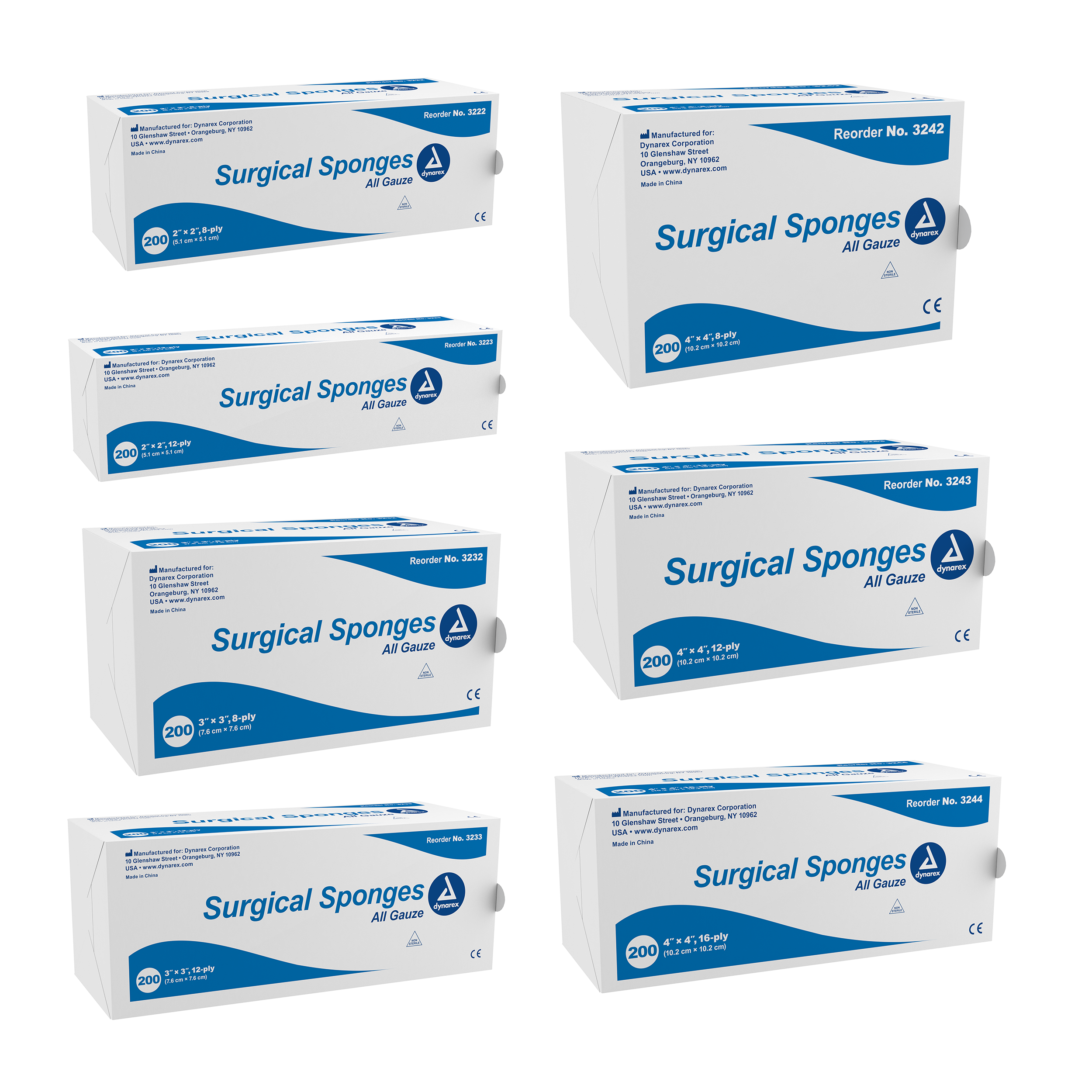 Surgical Gauze Sponge 2"x 2" 8 Ply