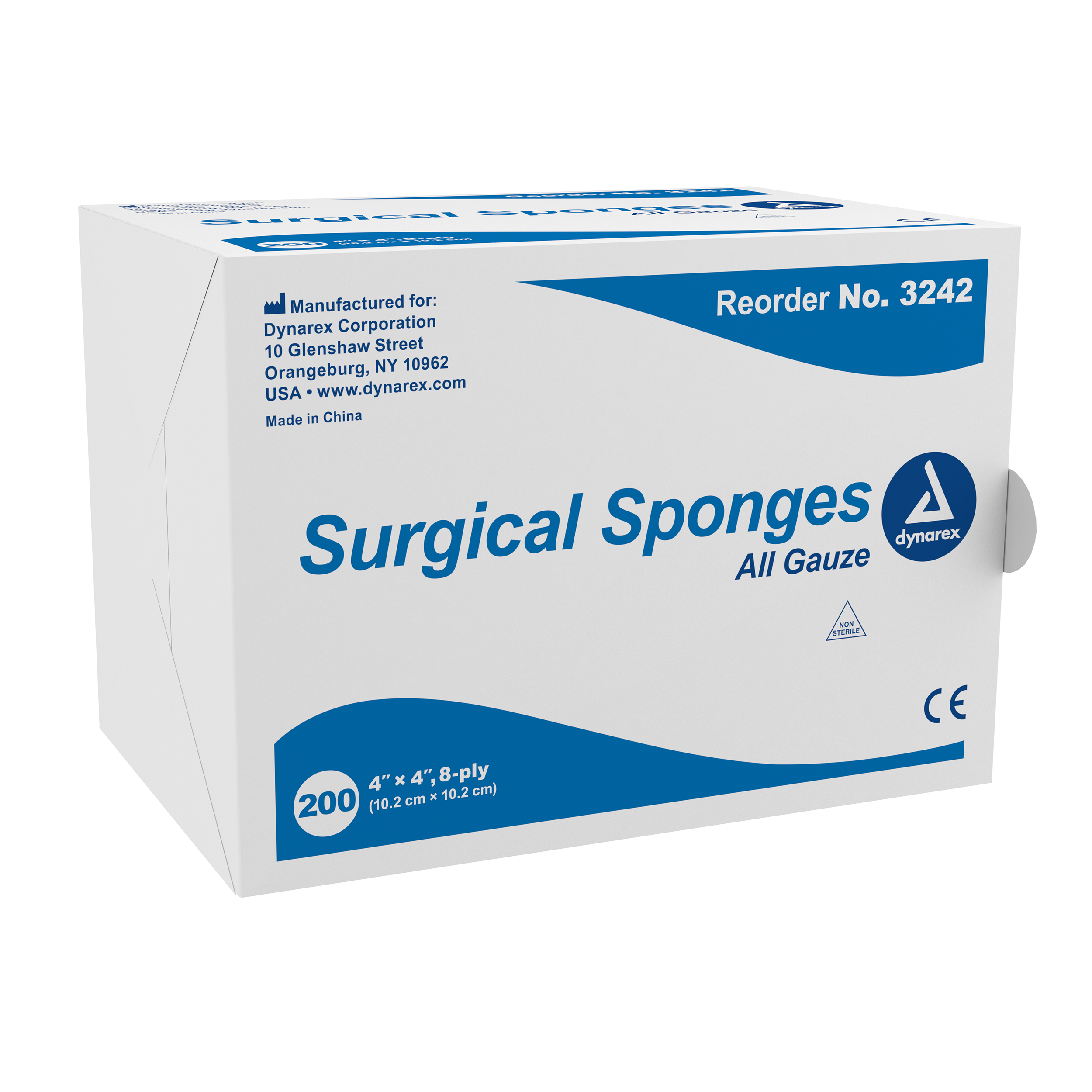 Surgical Gauze Sponge, 4"x 4" 8 Ply,