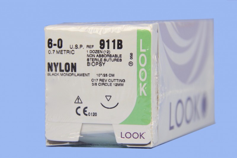 SUTURE NYLON 6-0 10IN C17 BLACK (12/BX)