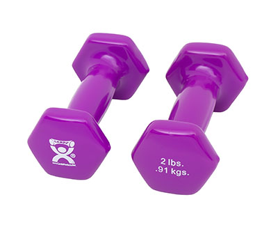 Vinyl Dumbbell, Violet (2 lb), Pair